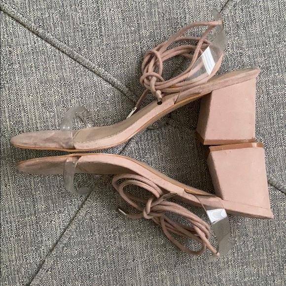 Blush lace up heeled sandals - Picture 5 of 6